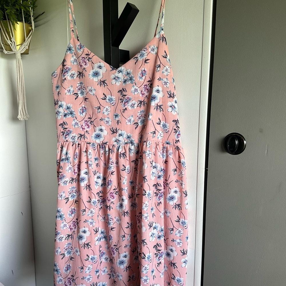 Romwe Pink Floral Dress